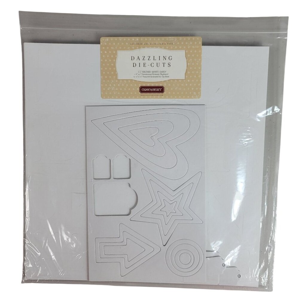 Close to My Heart Dazzling Die Cuts White Daisy CC1002WD 12"x12" Textured NEW
